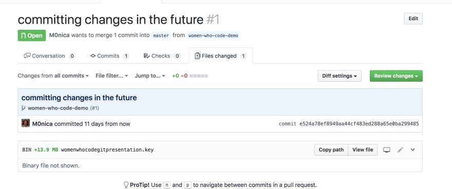 Committing changes in the future