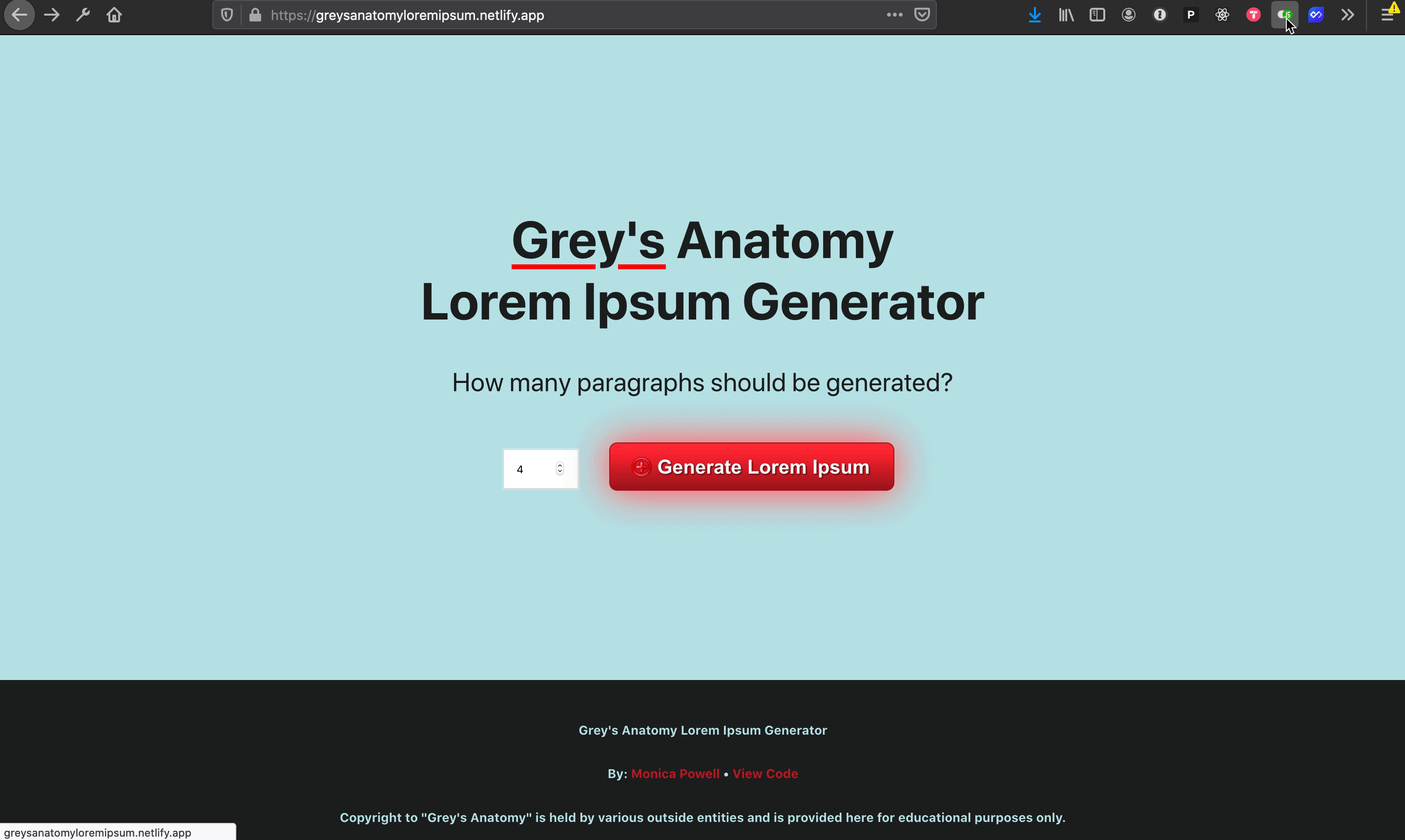 gif of enabling/disabling JavaScript for site built with create-react-app