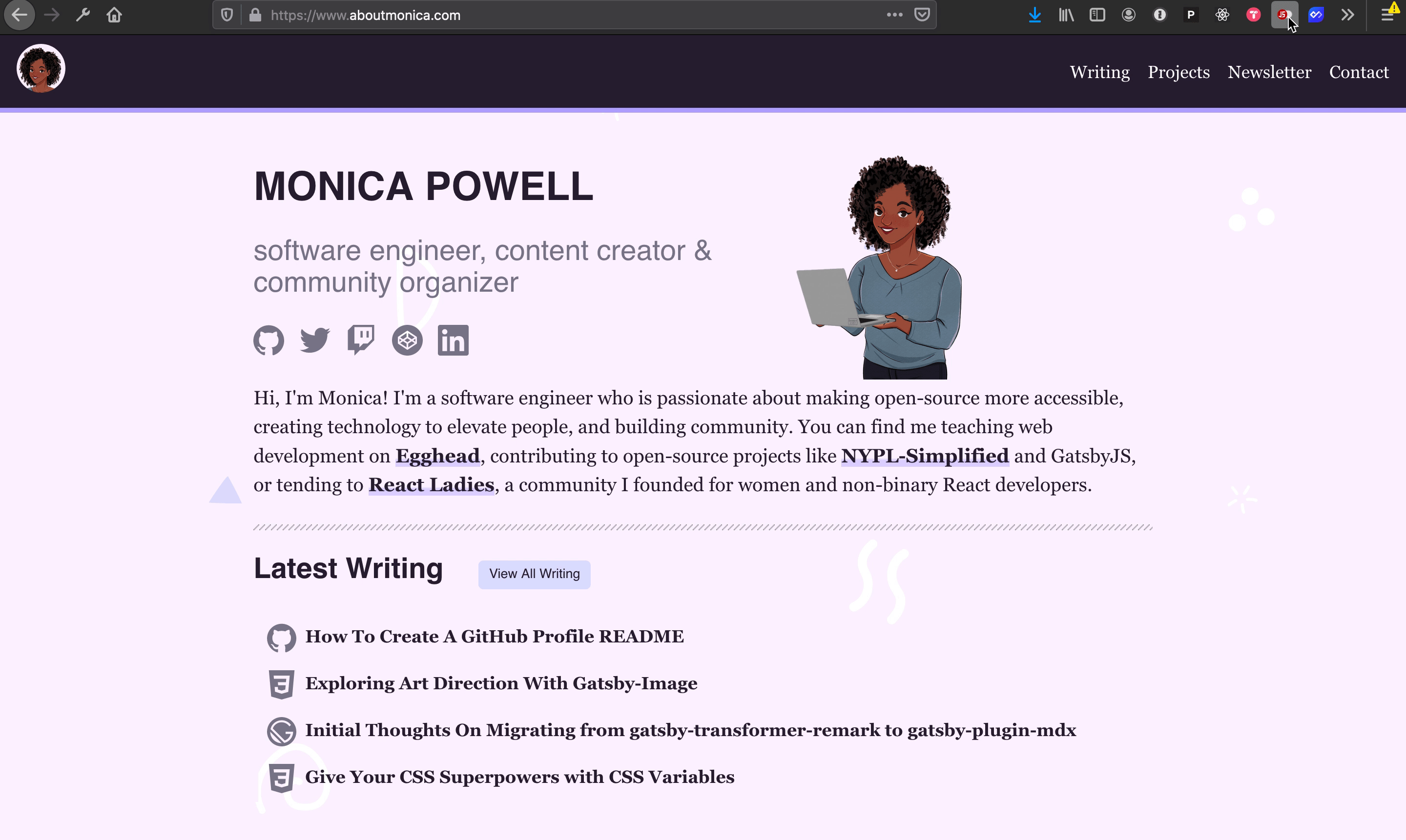 gif of enabling/disabling JavaScript on Gatsby site